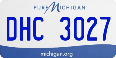 MI license plate DHC3027