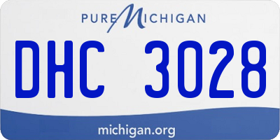 MI license plate DHC3028