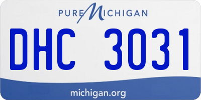 MI license plate DHC3031