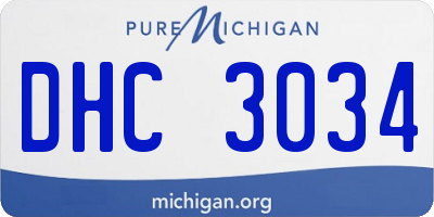 MI license plate DHC3034