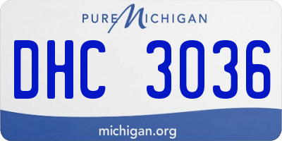 MI license plate DHC3036