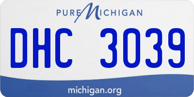 MI license plate DHC3039