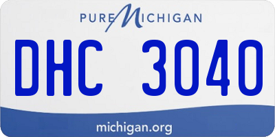 MI license plate DHC3040