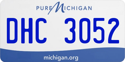 MI license plate DHC3052