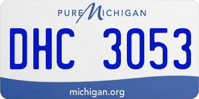 MI license plate DHC3053