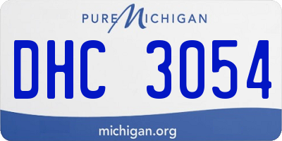 MI license plate DHC3054