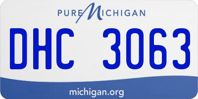 MI license plate DHC3063