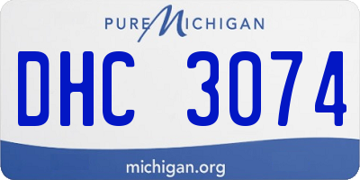 MI license plate DHC3074