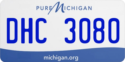 MI license plate DHC3080
