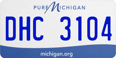 MI license plate DHC3104