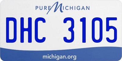 MI license plate DHC3105