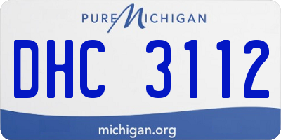 MI license plate DHC3112