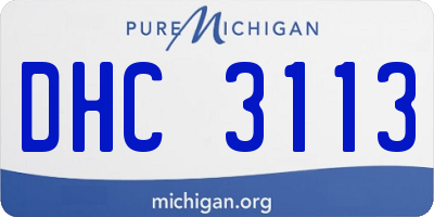 MI license plate DHC3113