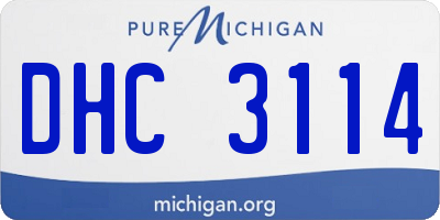 MI license plate DHC3114