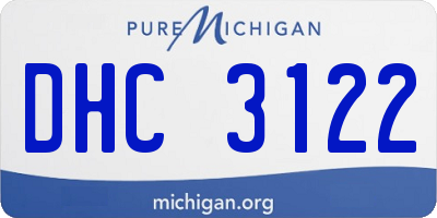MI license plate DHC3122