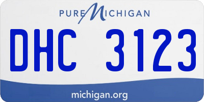 MI license plate DHC3123