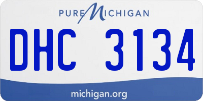 MI license plate DHC3134