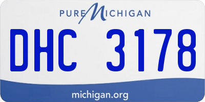 MI license plate DHC3178