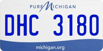 MI license plate DHC3180