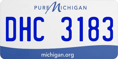 MI license plate DHC3183
