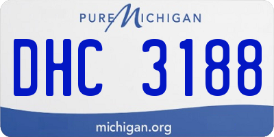 MI license plate DHC3188
