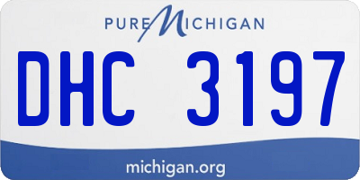 MI license plate DHC3197