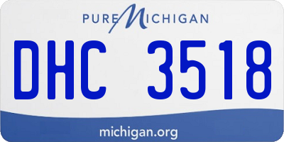 MI license plate DHC3518