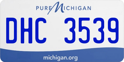 MI license plate DHC3539