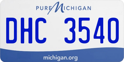 MI license plate DHC3540