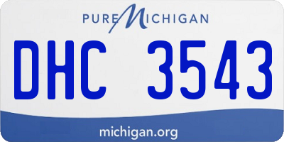 MI license plate DHC3543