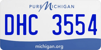 MI license plate DHC3554
