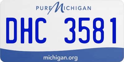 MI license plate DHC3581