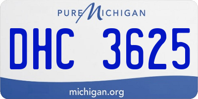 MI license plate DHC3625