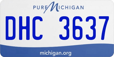 MI license plate DHC3637