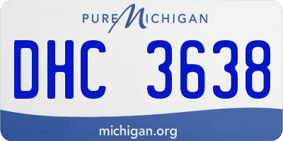 MI license plate DHC3638