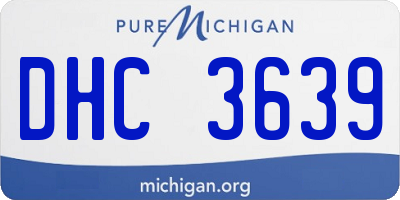 MI license plate DHC3639