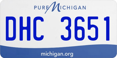 MI license plate DHC3651