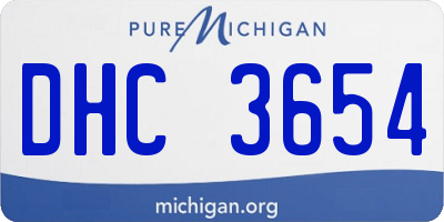 MI license plate DHC3654