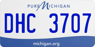 MI license plate DHC3707