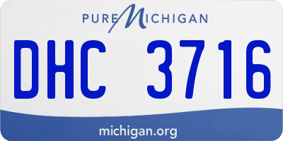 MI license plate DHC3716