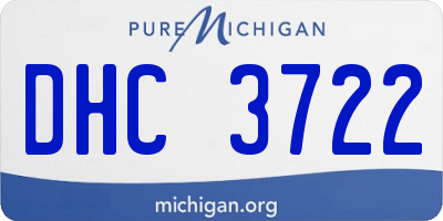 MI license plate DHC3722