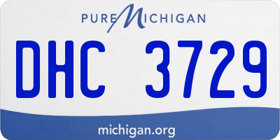 MI license plate DHC3729