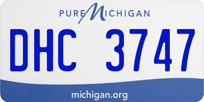 MI license plate DHC3747