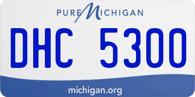 MI license plate DHC5300