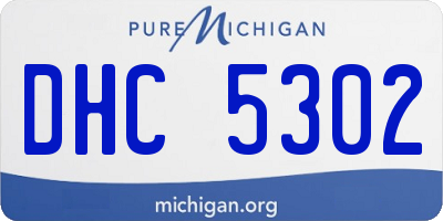 MI license plate DHC5302