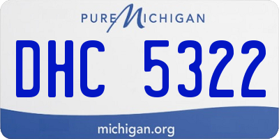 MI license plate DHC5322