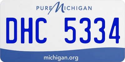 MI license plate DHC5334
