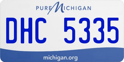 MI license plate DHC5335