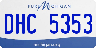 MI license plate DHC5353
