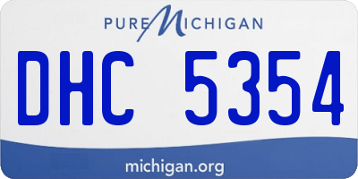 MI license plate DHC5354
